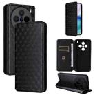 For vivo X200s 5G Cubic Grid Texture Flip Leather Phone Case(Black) - 1
