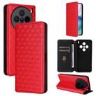 For vivo X200s 5G Cubic Grid Texture Flip Leather Phone Case(Red) - 1