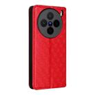 For vivo X200s 5G Cubic Grid Texture Flip Leather Phone Case(Red) - 3