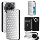 For vivo X200s 5G Cubic Grid Texture Flip Leather Phone Case(Silver) - 1