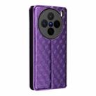 For vivo X200s 5G Cubic Grid Texture Flip Leather Phone Case(Purple) - 3