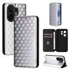 For vivo X200 FE 5G / S30 Pro mini 5G Cubic Grid Texture Flip Leather Phone Case(Silver) - 1