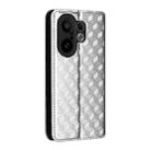 For vivo X200 FE 5G / S30 Pro mini 5G Cubic Grid Texture Flip Leather Phone Case(Silver) - 3