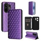 For vivo X200 FE 5G / S30 Pro mini 5G Cubic Grid Texture Flip Leather Phone Case(Purple) - 1