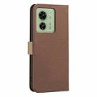 For Motorola Edge 40 Splicing Color Hollow Flower Pattern RFID Leather Phone Case(Brown) - 3