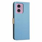 For Motorola Moto G04 / G24 / E14 Splicing Color Hollow Flower Pattern RFID Leather Phone Case(Baby Blue) - 3