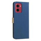 For Motorola Moto G05 / E15 Splicing Color Hollow Flower Pattern RFID Leather Phone Case(Dark Blue) - 3
