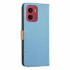 For Motorola Moto G05 / E15 Splicing Color Hollow Flower Pattern RFID Leather Phone Case(Baby Blue) - 3