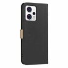 For Motorola Moto G13 4G / G23 4G Splicing Color Hollow Flower Pattern RFID Leather Phone Case(Black) - 3