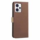 For Motorola Moto G13 4G / G23 4G Splicing Color Hollow Flower Pattern RFID Leather Phone Case(Brown) - 3