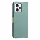 For Motorola Moto G13 4G / G23 4G Splicing Color Hollow Flower Pattern RFID Leather Phone Case(Green) - 3