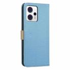 For Motorola Moto G13 4G / G23 4G Splicing Color Hollow Flower Pattern RFID Leather Phone Case(Baby Blue) - 3