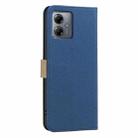 For Motorola Moto G14 4G / G54 5G EU Splicing Color Hollow Flower Pattern RFID Leather Phone Case(Dark Blue) - 3