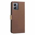 For Motorola Moto G14 4G / G54 5G EU Splicing Color Hollow Flower Pattern RFID Leather Phone Case(Brown) - 3