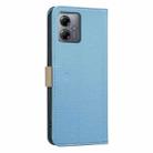 For Motorola Moto G14 4G / G54 5G EU Splicing Color Hollow Flower Pattern RFID Leather Phone Case(Baby Blue) - 3