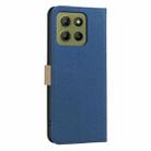 For Motorola Moto G15 Splicing Color Hollow Flower Pattern RFID Leather Phone Case(Dark Blue) - 3
