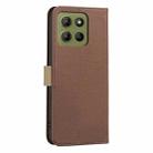 For Motorola Moto G15 Splicing Color Hollow Flower Pattern RFID Leather Phone Case(Brown) - 3