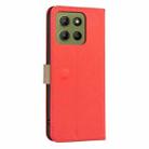 For Motorola Moto G15 Splicing Color Hollow Flower Pattern RFID Leather Phone Case(Red) - 3