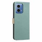 For Motorola Moto G34 Splicing Color Hollow Flower Pattern RFID Leather Phone Case(Green) - 3