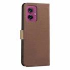 For Motorola Moto G55 Splicing Color Hollow Flower Pattern RFID Leather Phone Case(Brown) - 3