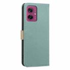 For Motorola Moto G55 Splicing Color Hollow Flower Pattern RFID Leather Phone Case(Green) - 3