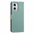 For Motorola Moto G73 Splicing Color Hollow Flower Pattern RFID Leather Phone Case(Green) - 3