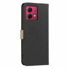 For Motorola Moto G84 Splicing Color Hollow Flower Pattern RFID Leather Phone Case(Black) - 3