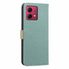 For Motorola Moto G84 Splicing Color Hollow Flower Pattern RFID Leather Phone Case(Green) - 3