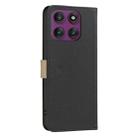 For Motorola Edge 60 Pro Splicing Color Hollow Flower Pattern RFID Leather Phone Case(Black) - 3