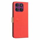 For Motorola Edge 60 Pro Splicing Color Hollow Flower Pattern RFID Leather Phone Case(Red) - 3