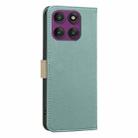 For Motorola Edge 60 Pro Splicing Color Hollow Flower Pattern RFID Leather Phone Case(Green) - 3