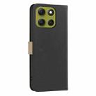 For Motorola Moto G86 5G Splicing Color Hollow Flower Pattern RFID Leather Phone Case(Black) - 3