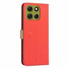 For Motorola Moto G86 5G Splicing Color Hollow Flower Pattern RFID Leather Phone Case(Red) - 3