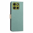 For Motorola Moto G86 5G Splicing Color Hollow Flower Pattern RFID Leather Phone Case(Green) - 3