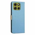 For Motorola Moto G86 5G Splicing Color Hollow Flower Pattern RFID Leather Phone Case(Baby Blue) - 3