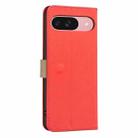 For Google Pixel 8 Pro Splicing Color Hollow Flower Pattern RFID Leather Phone Case(Red) - 3
