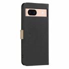 For Google Pixel 8A Splicing Color Hollow Flower Pattern RFID Leather Phone Case(Black) - 3