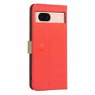 For Google Pixel 8A Splicing Color Hollow Flower Pattern RFID Leather Phone Case(Red) - 3