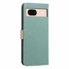 For Google Pixel 8A Splicing Color Hollow Flower Pattern RFID Leather Phone Case(Green) - 3