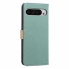 For Google Pixel 8 Splicing Color Hollow Flower Pattern RFID Leather Phone Case(Green) - 3