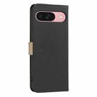 For Google Pixel 9 / 9 Pro Splicing Color Hollow Flower Pattern RFID Leather Phone Case(Black) - 3