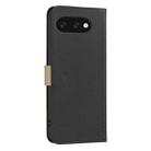For Google Pixel 9a Splicing Color Hollow Flower Pattern RFID Leather Phone Case(Black) - 3