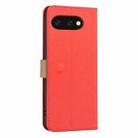 For Google Pixel 9a Splicing Color Hollow Flower Pattern RFID Leather Phone Case(Red) - 3