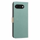 For Google Pixel 9a Splicing Color Hollow Flower Pattern RFID Leather Phone Case(Green) - 3