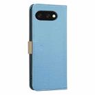 For Google Pixel 9a Splicing Color Hollow Flower Pattern RFID Leather Phone Case(Baby Blue) - 3