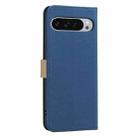 For Google Pixel 9 Pro XL Splicing Color Hollow Flower Pattern RFID Leather Phone Case(Dark Blue) - 3