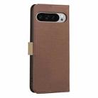 For Google Pixel 9 Pro XL Splicing Color Hollow Flower Pattern RFID Leather Phone Case(Brown) - 3