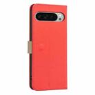 For Google Pixel 9 Pro XL Splicing Color Hollow Flower Pattern RFID Leather Phone Case(Red) - 3