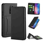 For Xiaomi Redmi 9 Strong Magnetism Shockproof Horizontal Flip Liquid Feel Leather Case with Holder & Card Slots & Wallet(Black) - 1