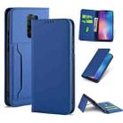 For Xiaomi Redmi 9 Strong Magnetism Shockproof Horizontal Flip Liquid Feel Leather Case with Holder & Card Slots & Wallet(Blue) - 1